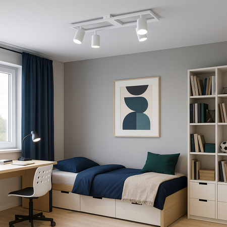 Kinkiet sufitowy Lampa 4x GU10 SPOT biały duży prostokąt QUADRO