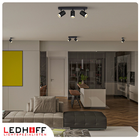 Lampa sufitowa Kinkiet potrójny GU10 czarny LINEA