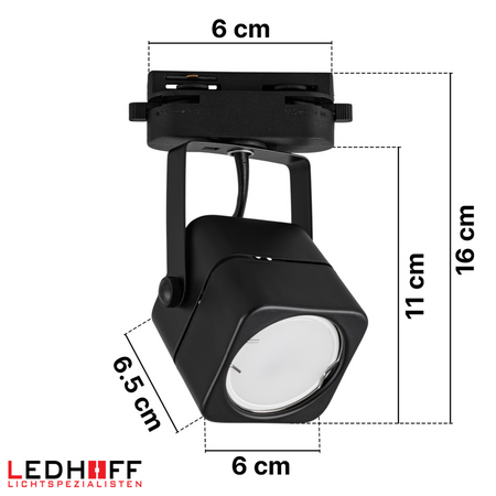 Reflektor szynowy czarny GU10 lampa na szynoprzewód