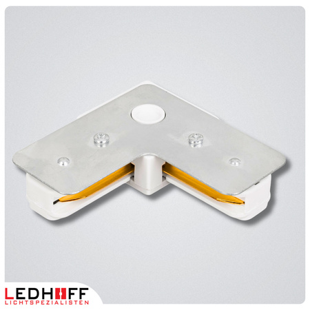 Łącznik kątowy typu "L" do szyn oświetleniowych LED biały szynoprzewodu listwy