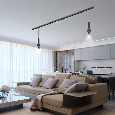 Lampa wisząca sufitowa LED do szyny magnetycznej M20 12W czarna 3 BARWY ŚWIATŁA + kabel