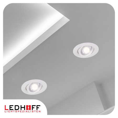 4x Oprawa sufitowa podtynkowa LED biała RUCHOMA 3000K-6000K 12W