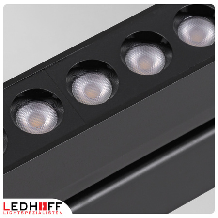 Lampa LED reflektor do szyny magnetycznej 12W punktowa CZARNA 4000K oprawa regulowana