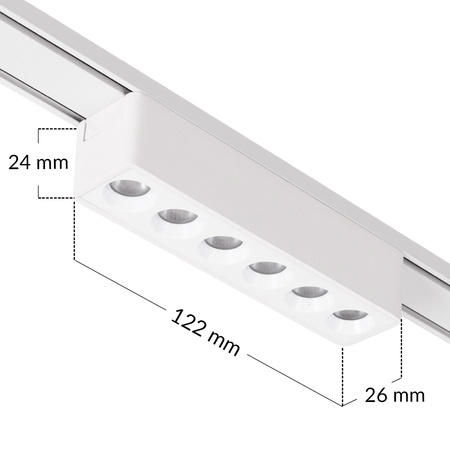 Lampa LED reflektor do szyny magnetycznej 6W punktowa BIAŁA 4000K oprawa