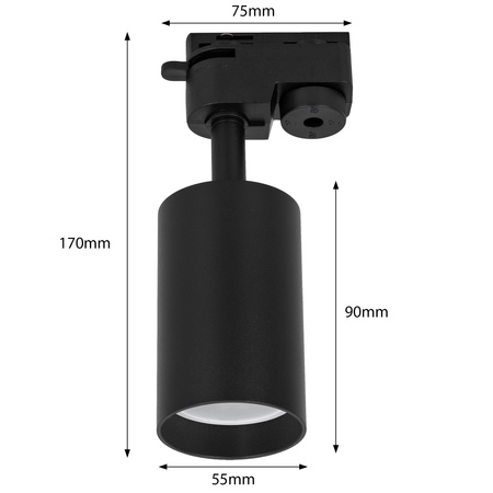 Oświetlenie szynowe czarne 5x GU10 szyna 2x 1m