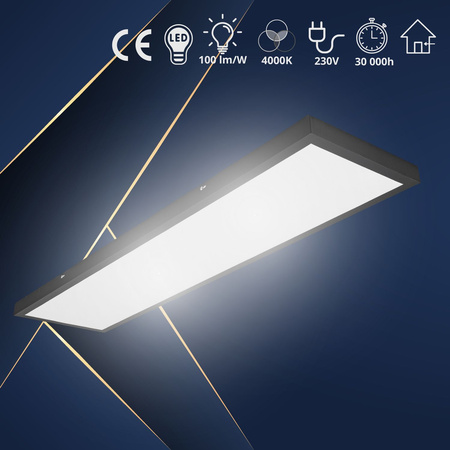 Panel natynkowy LED 120x30cm 40W 4000lm CZARNY