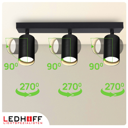 Lampa sufitowa Kinkiet potrójny GU10 czarny LINEA