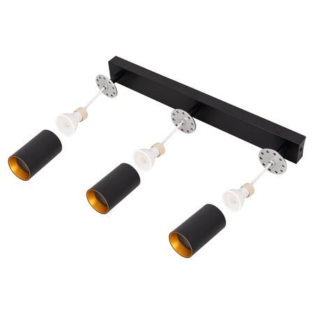 Lampa sufitowa Kinkiet natynkowy LED 3x GU10 czarno-złoty SPOT