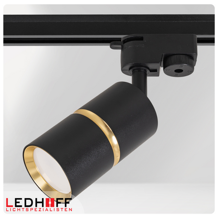 Oświetlenie szynowe czarny złoty 5x lampa GU10 szyna 2m