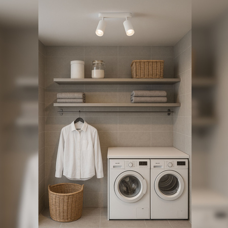 Kinkiet sufitowy podwójny SPOT 2xGU10 biały wodoodporny