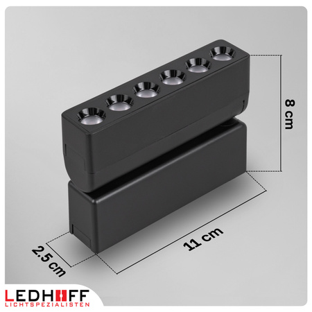 Oświetlenie szynowe magnetyczne ZESTAW listwa 1m + 3x lampa LED CZARNA