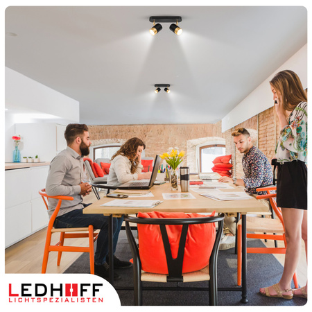 Kinkiet sufitowy podwójny SPOT GU10 czarny złoty