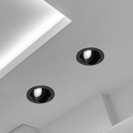 4x Oprawa halogenowa sufitowa podtynkowa GU10 czarna RUCHOMA