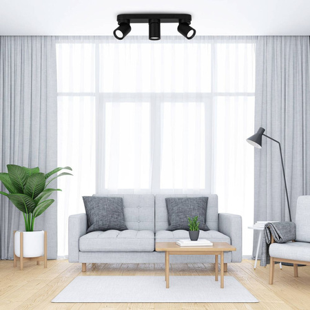 Kinkiet sufitowy potrójny Spot GU10 czarny