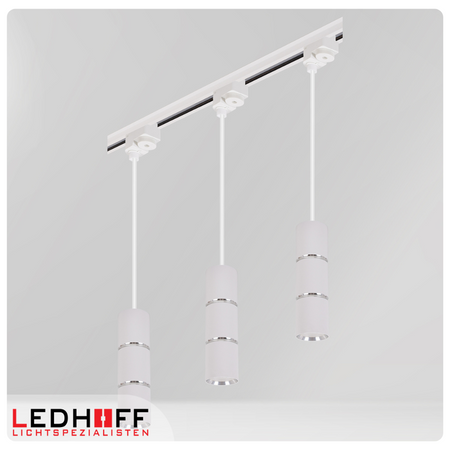 Reflektor szynowy biały srebrny GU10 lampa wisząca 1m na szynoprzewód