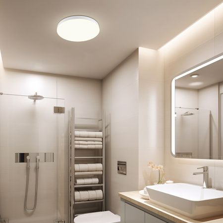 Plafon LED 36W okrągły biały Lampa sufitowa 3 barwy światła 40cm IP54