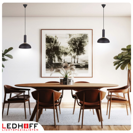 Lampa wisząca czarna złota E27 nad stół NOWOCZESNA