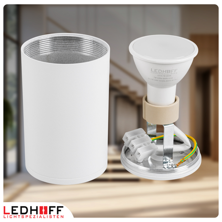 Oprawa sufitowa natynkowa tuba GU10 okrągła biała IP44