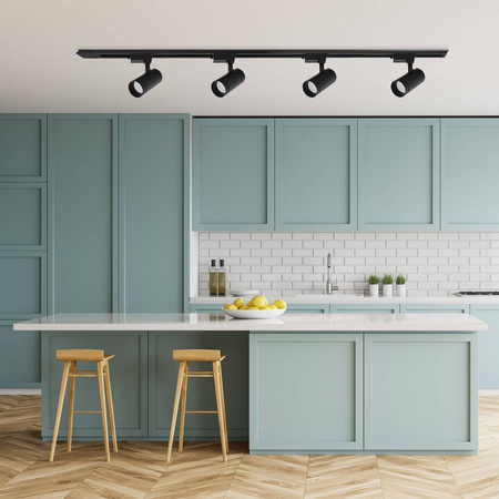 Oświetlenie szynowe czarne duże 5x lampa GU10 + szyna 2m