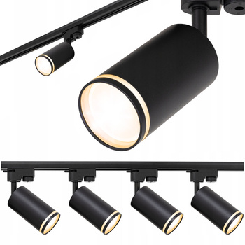 Zestaw Szynoprzewód Szyna 2m + 4x Lampa na szynę GU10 LED czarna