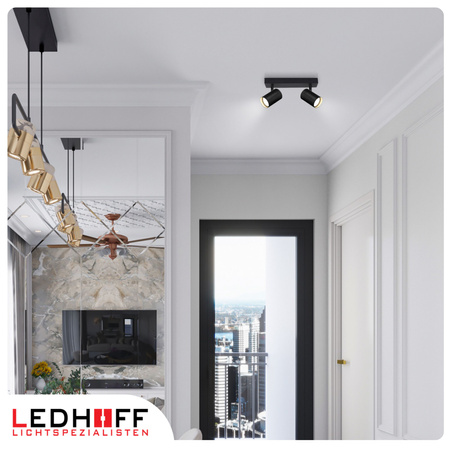 Lampa sufitowa Kinkiet podwójny GU10 czarny LINEA