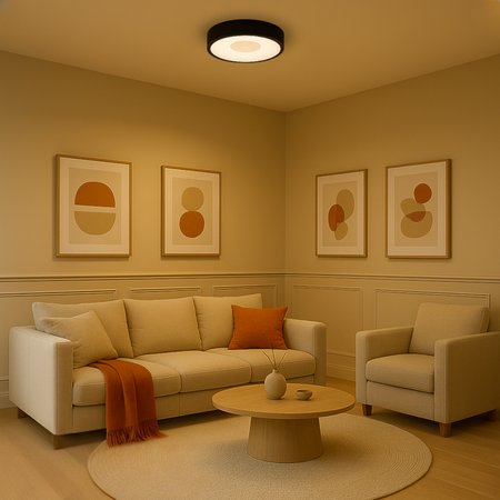 Plafon LED z pilotem Designerska Lampa sufitowa ściemniana 38cm NOVA