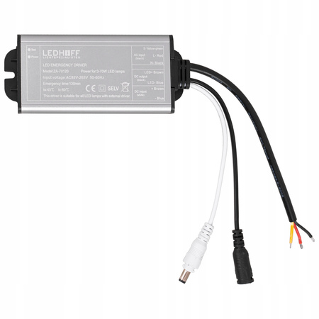 Moduł awaryjny zasilacz do opraw, lamp, paneli LED 3-70W