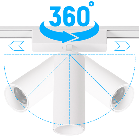 Oprawa magnetyczna reflektor LED lampa na szynoprzewód 9W BIAŁA 4000K tuba