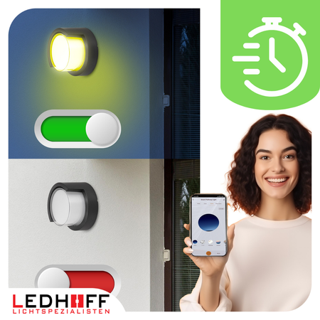 Lampa elewacyjna LED zewnętrzna Kinkiet ścienny okrągły SMART RGB 10W