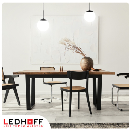 Lampa wisząca kula biała czarna E27 do salonu sypialni NOWOCZESNA