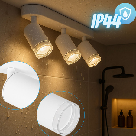 Kinkiet sufitowy potrójny SPOT 3xGU10 biały wodoodporny