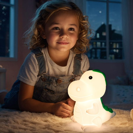 Lampka nocna LED dla dzieci DINOZAUR wielokolorowe światło RGB