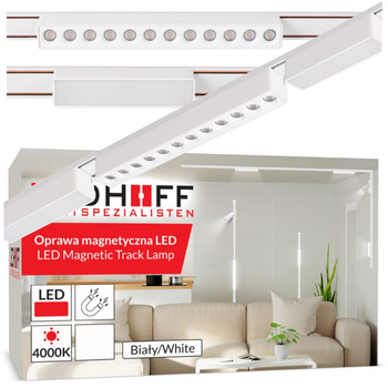 Oświetlenie szynowe magnetyczne ZESTAW listwa 1m + 3x lampa liniowa LED