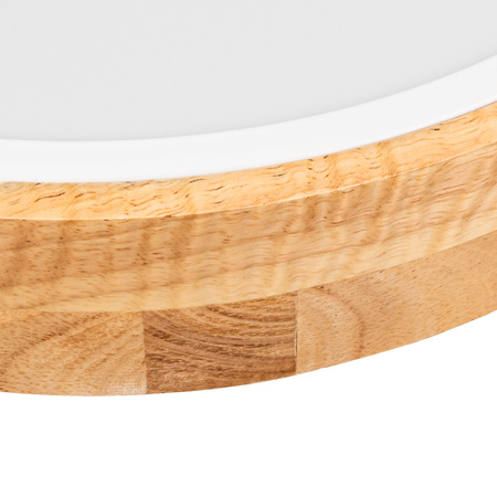 Plafon sufitowy LED biały metal + DREWNO 30cm WOODLINE