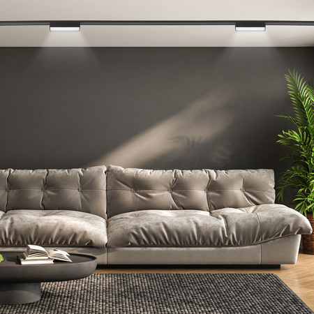 Oświetlenie szynowe magnetyczne ZESTAW 2x Listwa 1m + 6x lampa LED CZARNY