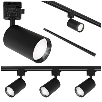 Oświetlenie szynowe czarne 3x lampa GU10 + szyna 1m