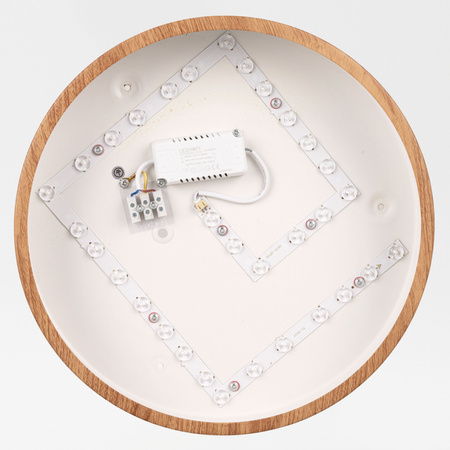 Plafon sufitowy LED 30cm z drewnianym wzorem