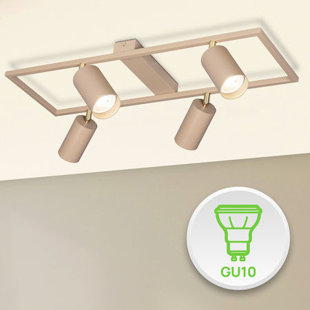 Lampa sufitowa Kinkiet poczwórny prostokąt GU10 beżowy kaszmirowy LUMIO