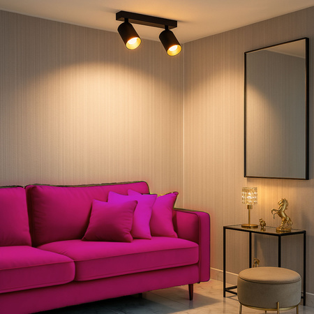 Lampa sufitowa Kinkiet natynkowy LED 2x GU10 czarno-złoty SPOT