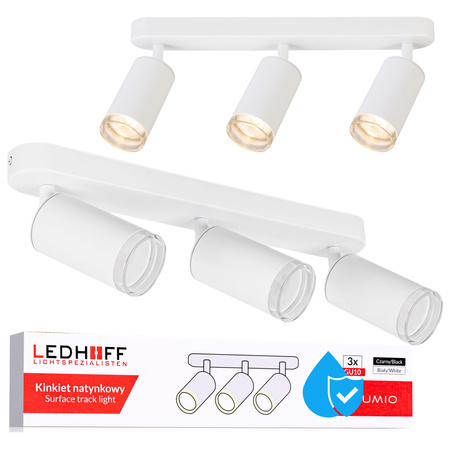 Kinkiet sufitowy potrójny SPOT 3xGU10 biały wodoodporny