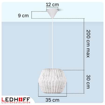 Lampa wisząca kula biała papierowa E27 do pokoju dziecka ZWIERZĘTA