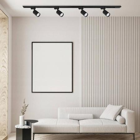 Oświetlenie szynowe czarne 5x lampa GU10 + 3x szyna 1m