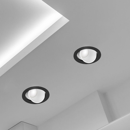 4x Oprawa halogenowa sufitowa podtynkowa GU10 czarno-biała RUCHOMA