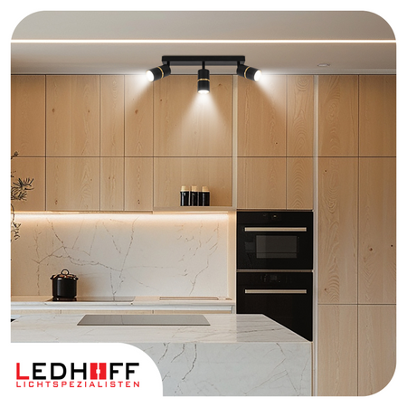 Kinkiet sufitowy Lampa potrójna SPOT GU10 czarna złota