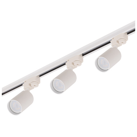 Zestaw oświetlenie szynowe 2m + 1m 5x lampa GU10 listwa BIAŁA Szynoprzewód