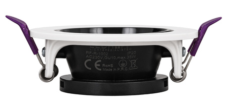 3x Oprawa halogenowa sufitowa podtynkowa GU10 biało-czarna RUCHOMA