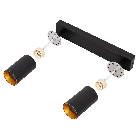 Lampa sufitowa Kinkiet natynkowy LED 2x GU10 czarno-złoty SPOT