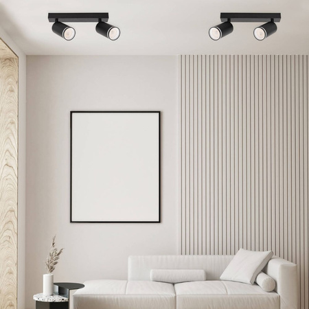 Kinkiet sufitowy podwójny Spot GU10 czarny