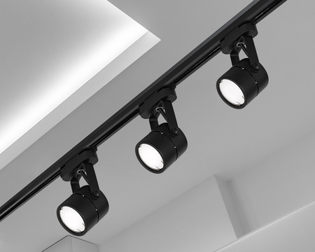 Oświetlenie szynowe czarne 4x lampa GU10 + szyna 2m