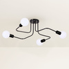 Lampa sufitowa czarna metalowa E27 ozdobna 4-punktowa loft Fiora